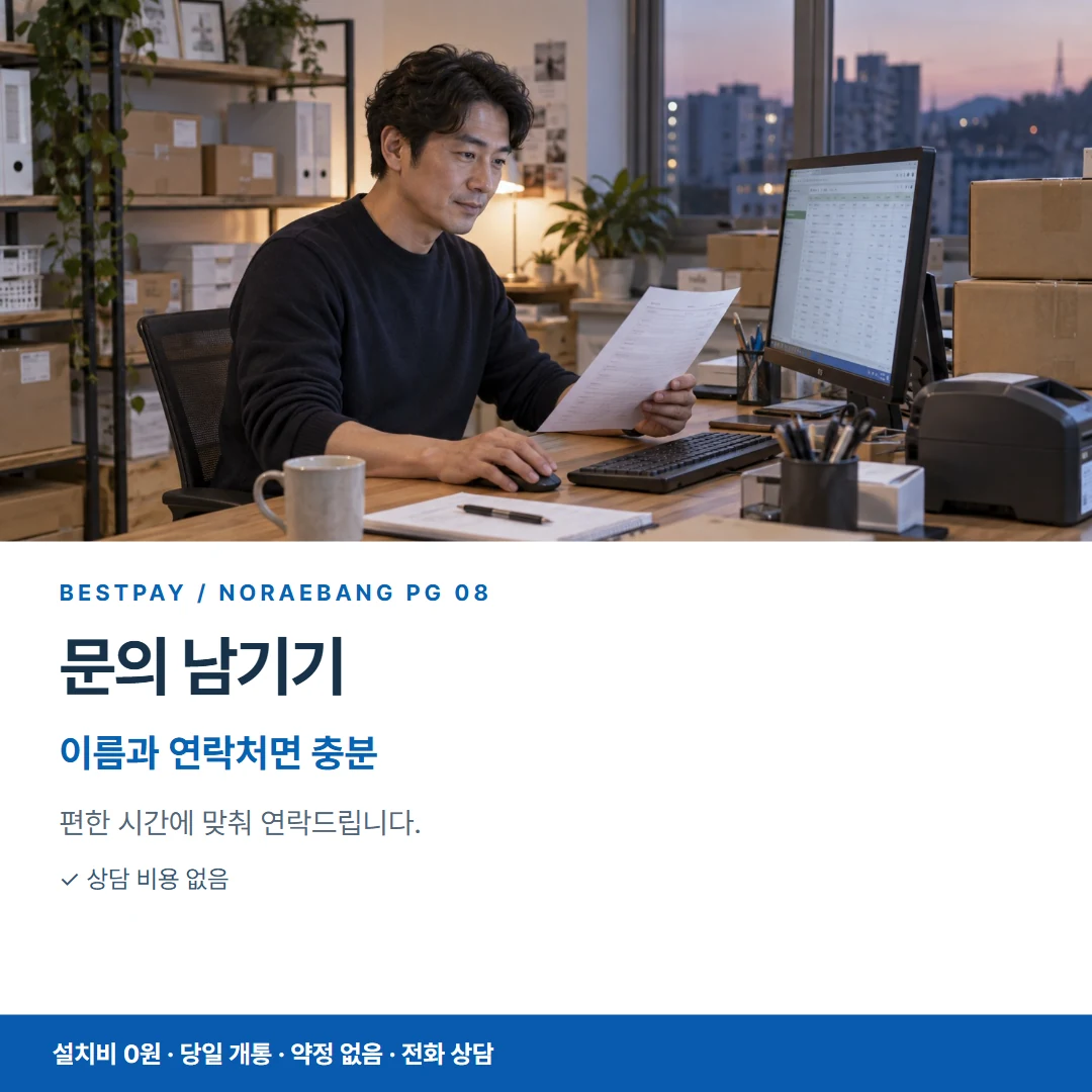 베스트페이 카드뉴스 8 · 문의 남기기 이름과 연락처면 충분